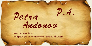 Petra Andonov vizit kartica